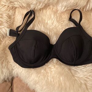 Land’s End Retro Bikini molded cup underwire swimsuit top adjustable straps 10D